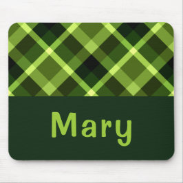 Mousepad Bloco de Xadrez Verde Elegante de Ervilha