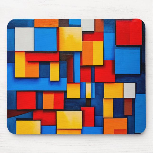 Mousepad Blocos abstratos coloridos (Frente)