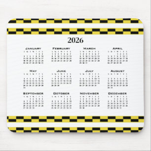 Mousepad Blocos amarelo e preto do calendário