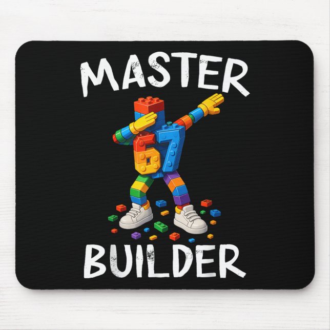 Mousepad Blocos de Construção do Mestre Construtor Dabbing  (Frente)