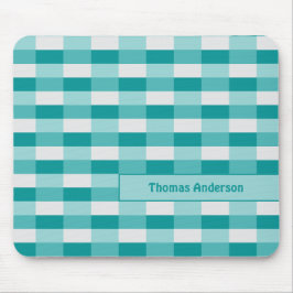 Mousepad Blocos de Cores em Tons de Azul Turquesa com Cinza