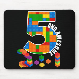 Mousepad Blocos de Edifício Tijolos Com 5 Anos Aniversário