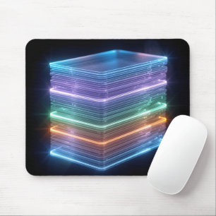 Mousepad Blocos Neon Empilhados com Bordas