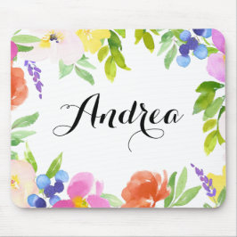 Mousepad Blocos Personalizados de Primavera de Aquarela
