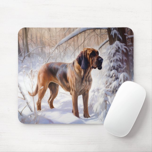 Mousepad Bloodhound Deixe Nevar Natal (Com mouse)