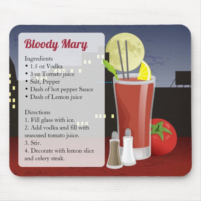 Mousepad Bloody Mary Recipe (Frente)