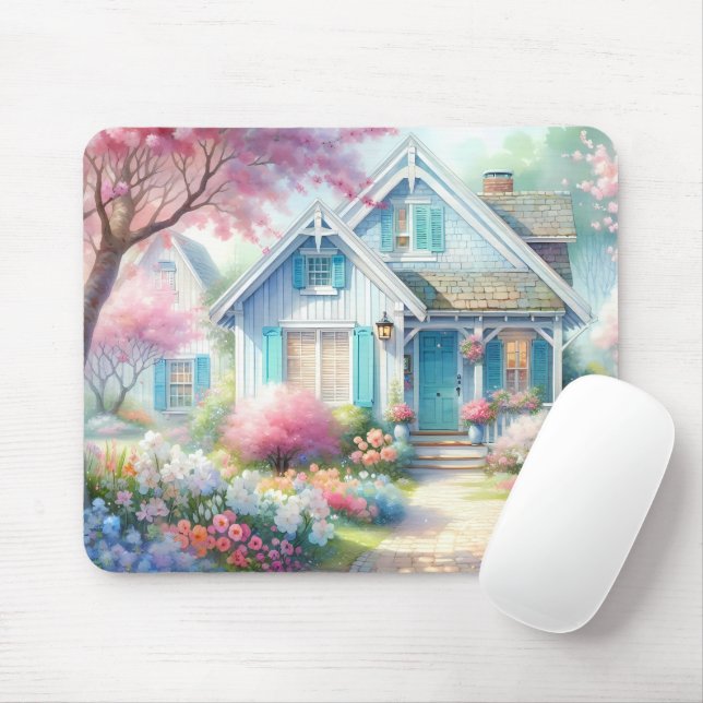Mousepad Blossom Lane Blue Cottage Garden (Com mouse)