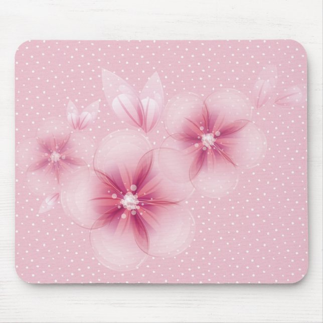 Mousepad Blossomas de Cereja Rosa em Pontos (Frente)