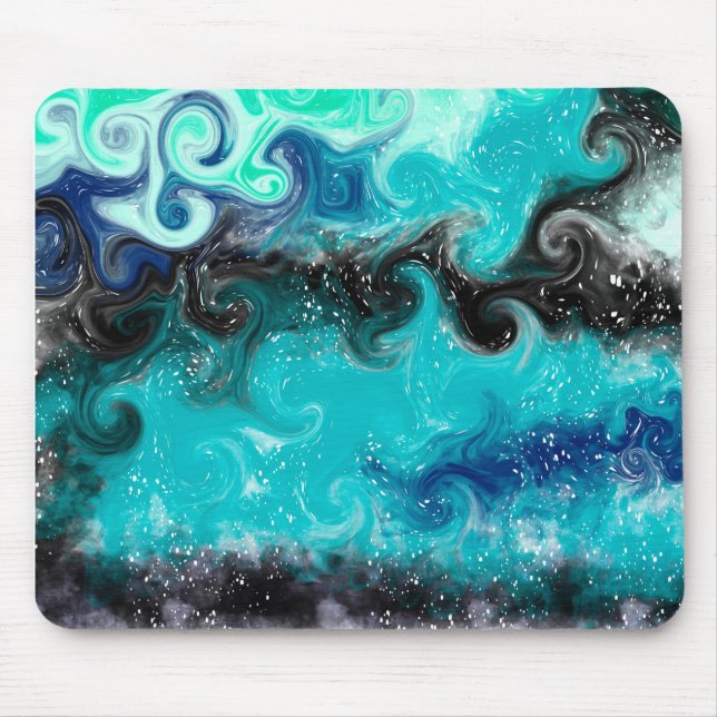 Mousepad Blue and Teal Ocean Waves Sandy Beach (Frente)