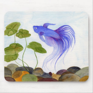 Mousepad Blue Betta Fish