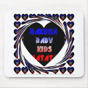 Mousepad Blue Black Hakuna Matata Baby Kids Design.png