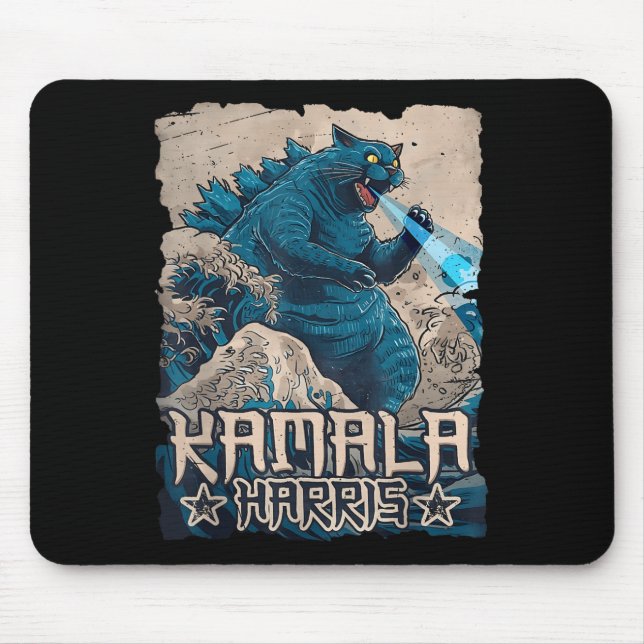 Mousepad Blue Cats Wave Para Kamala Harris Art Kaij (Frente)