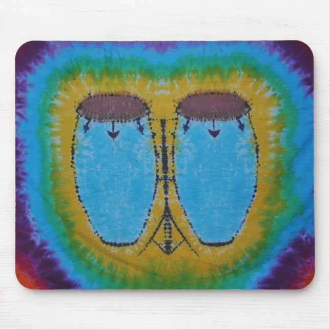 Mousepad Blue Conga Drums Tie Dye (Frente)