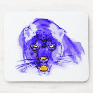 Mousepad Blue Digital Pop Art Jaguar