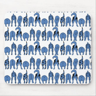Mousepad Blue Dog Butts Pattern