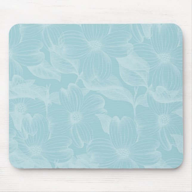 Mousepad Blue Dogwood Floral (Frente)