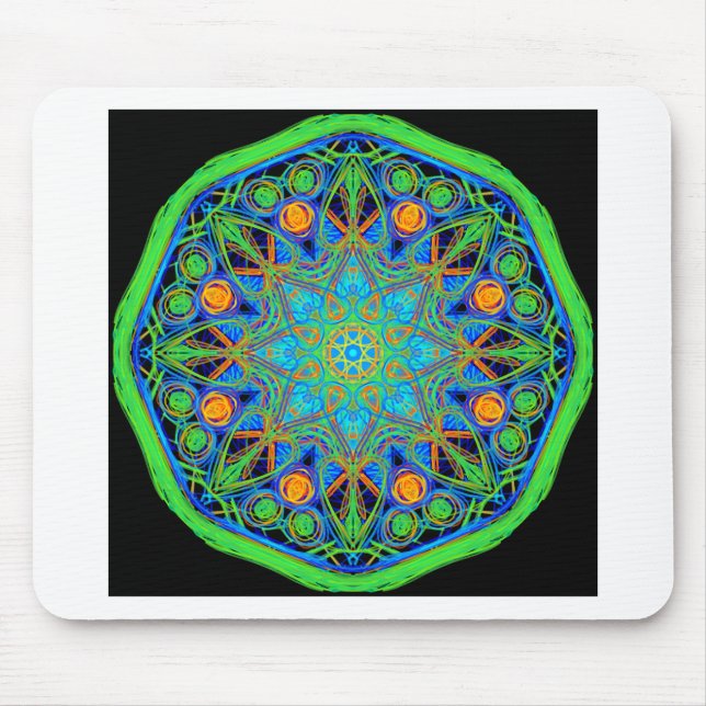 Mousepad Blue Green Mandala (Frente)