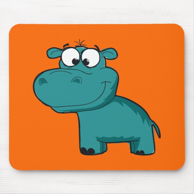Mousepad Blue Happy Hippo (Frente)