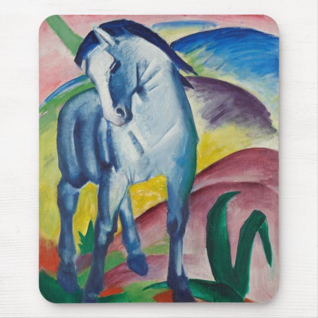Mousepad Blue Horse (Cute Animal) (por Marc Franz) (Frente)
