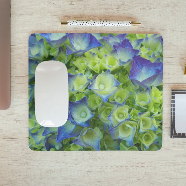 Mousepad Blue Hydrangea Buds Floral (In Situ)
