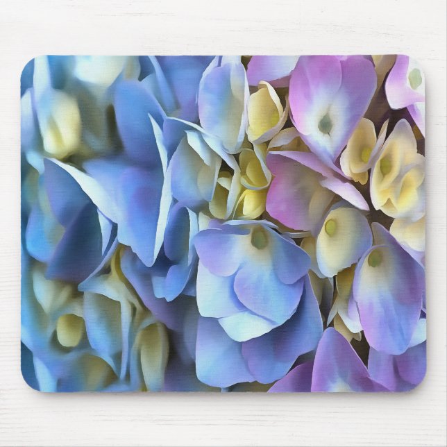 Mousepad Blue Hydrangea Shrub Artístico Bossom (Frente)