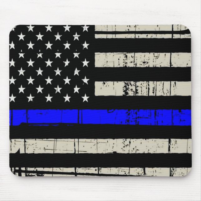 Mousepad Blue Line Flag Support American EUA (Frente)