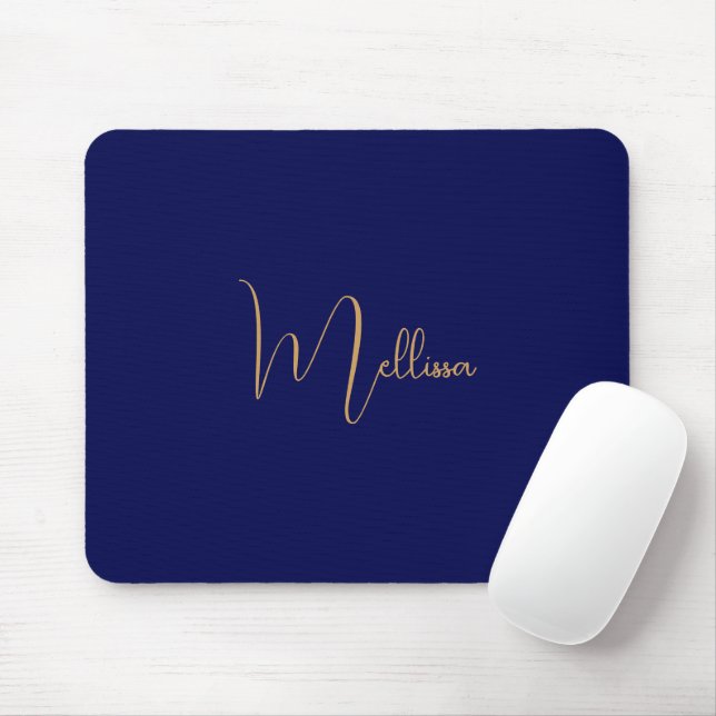 Mousepad Blue minimalist custom name  (Com mouse)