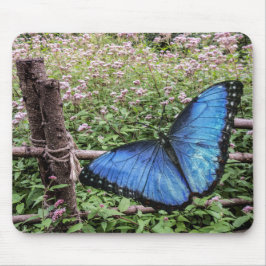 Mousepad Blue Morpho Butterfly Design