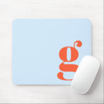 Mousepad Blue Orange Minimal Retro Monogram Initial Custom<br><div class="desc">Minimalist Retro Monogram Initial Custom Mouse Pad in Blue and Orange</div>