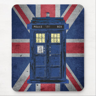 Mousepad Blue Police Public Call Box - UK Time Travel 1