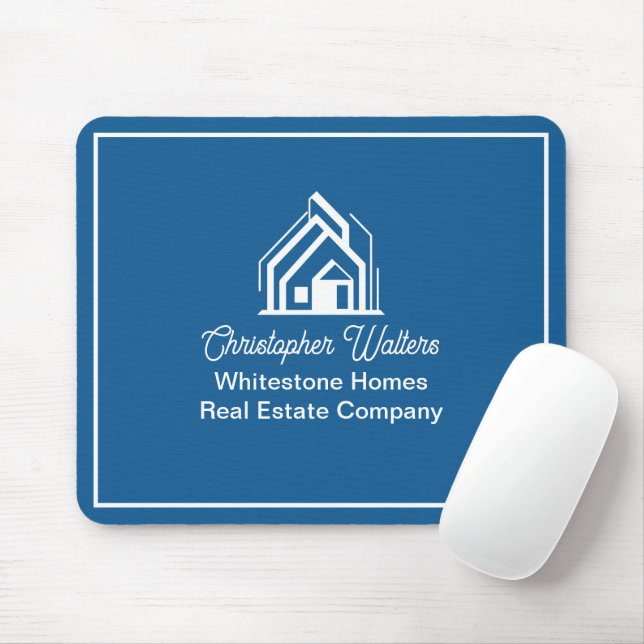 Mousepad Blue Real Estate Company Personalized Realtor (Com mouse)