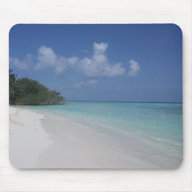 Mousepad Blue Sea Sky White Clouds Areia Maldivas Modelo (Frente)
