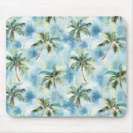 Mousepad Blue Skies Tropical Island Palm Trees  