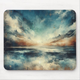 Mousepad Blue Stormy Seascape Old Photograph