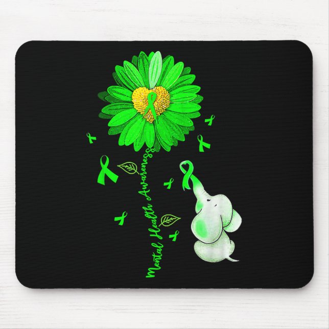Mousepad Blue Sunflower Elepher Spread Mental Health Aware (Frente)