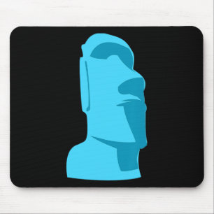 Mousepad Blue Tiki Moai Ilha Páscoa Havaiana Luau Gift