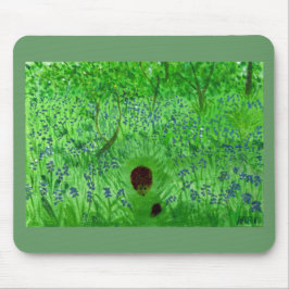 Mousepad Bluebell Hedgehogs Woodland