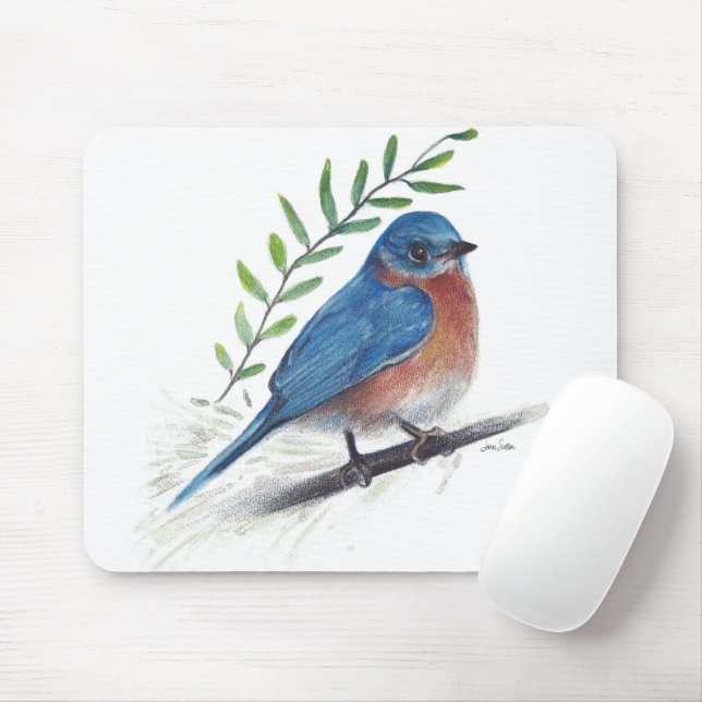 Mousepad Bluebird Bird Art (Com mouse)
