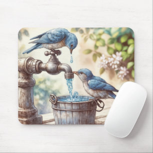 Mousepad Bluebird com velhas torneiras e Balde