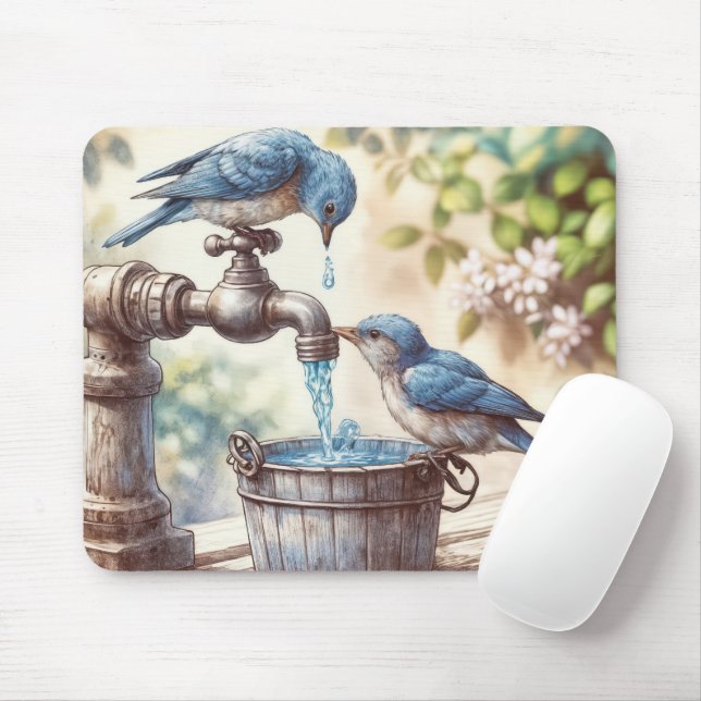 Mousepad Bluebird com velhas torneiras e Balde (Com mouse)