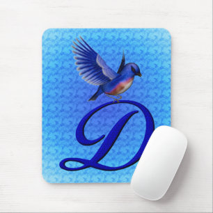 Mousepad Bluebird Elegante Monograma Inicial D