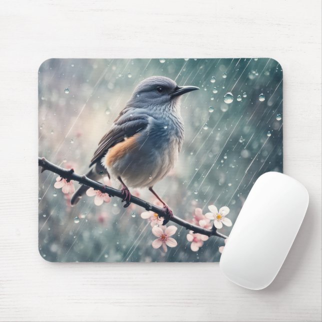 Mousepad Bluebird em uma janela chuvosa (Com mouse)