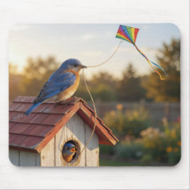 Mousepad Bluebird Flying a Kite
