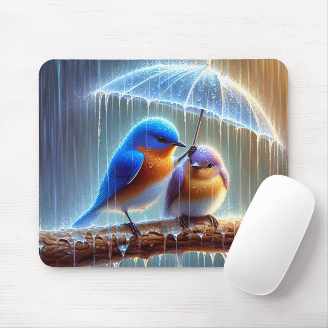 Mousepad Bluebird Sob Um Guarda-Chuva (Com mouse)