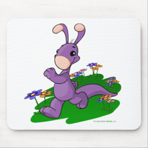 Mousepad Blumaroo roxo que marcha através da ilha de Roo