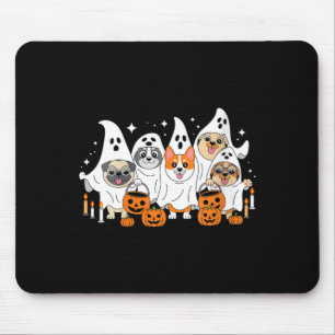 Mousepad Blusa Feminina de Cachorro Fantasma de Halloween c