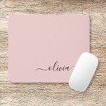 Mousepad Blush Dusty Pink Girly Script Monograma Nome Moder<br><div class="desc">Monograma Cor-De-Rosa Esmagado Adicionar Seu Próprio Nome Mousepad (Pad Do Mouse). Isto faz o doce e perfeito aniversário de 16 anos,  casamento,  chá de panela,  aniversário,  chá de fraldas ou festa de solteira presente para alguém que ama luxo de luxo e estilos quíticos.</div>