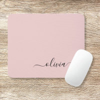 Blush Dusty Pink Girly Script Monograma Nome Moder