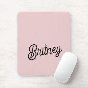 Mousepad Blush Moderno Rosa Poente Monograma e Nome