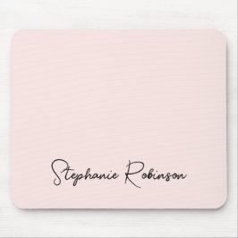 Mousepad Blush Rosa Estilo de Letra Personalizado Monograma